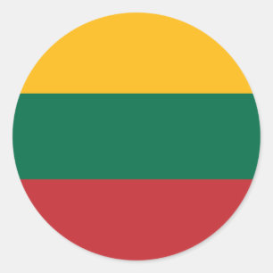 Sticker Rond Drapeau de la Lituanie