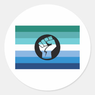 Sticker Rond Drapeau de la manifestation gay masculine