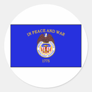 Sticker Rond Drapeau de la marine marchande
