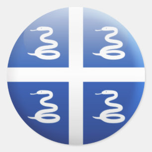 Sticker Rond Drapeau de la Martinique