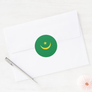 Sticker Rond Drapeau de la Mauritanie
