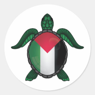 Sticker Rond Drapeau de la mer de Palestine