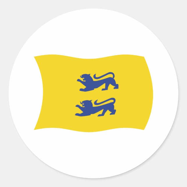 Sticker Rond Drapeau de la minorité danoise du Schleswig du Sud (Devant)