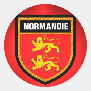Sticker Rond Drapeau de la Normandie