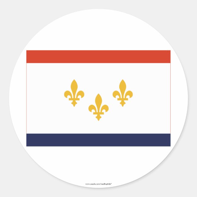 Sticker Rond Drapeau de la Nouvelle-Orléans (Devant)