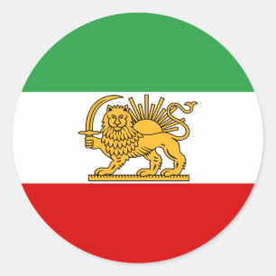 Sticker Rond Drapeau de la Perse / Iran (1964-1980)