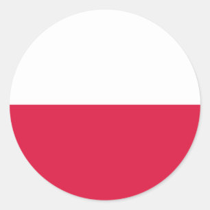 Sticker Rond Drapeau de la Pologne