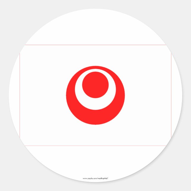 Sticker Rond Drapeau de la préfecture d'Okinawa (Devant)