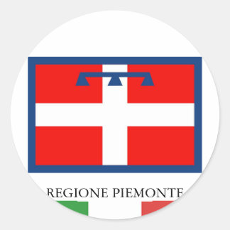 Sticker Rond Drapeau de la région de Piemonte