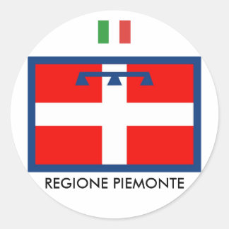 Sticker Rond Drapeau de la région de Piemonte