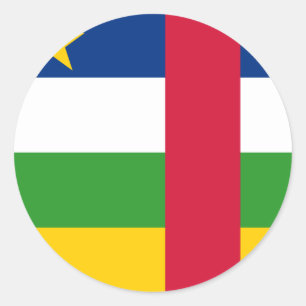 Sticker Rond Drapeau de la République centrafricaine