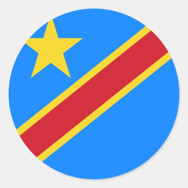 Sticker Rond Drapeau de la République démocratique du Congo (Devant)