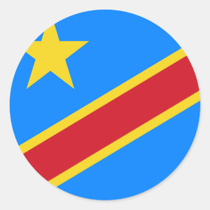 Sticker Rond Drapeau de la République démocratique du Congo