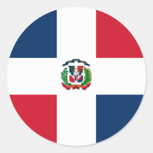 Sticker Rond Drapeau de la République Dominicaine