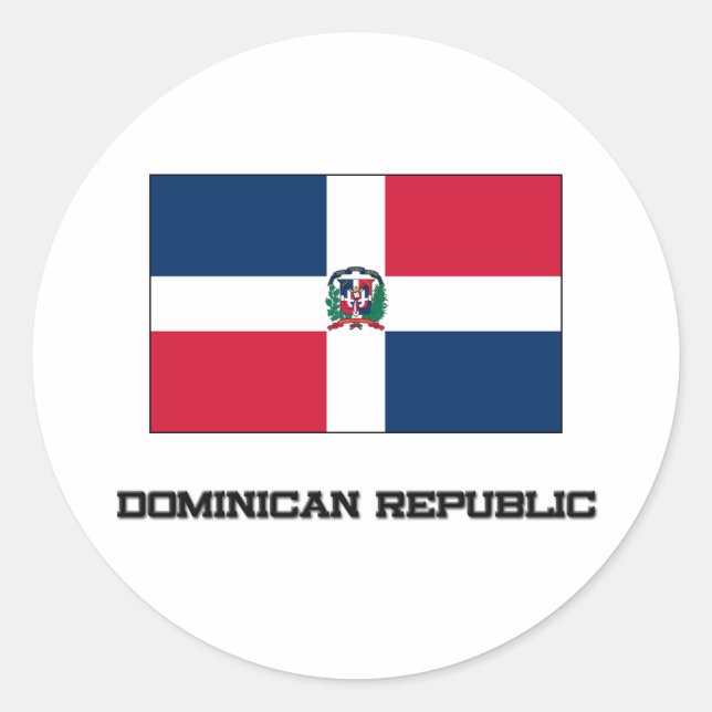 Sticker Rond Drapeau de la République Dominicaine (Devant)