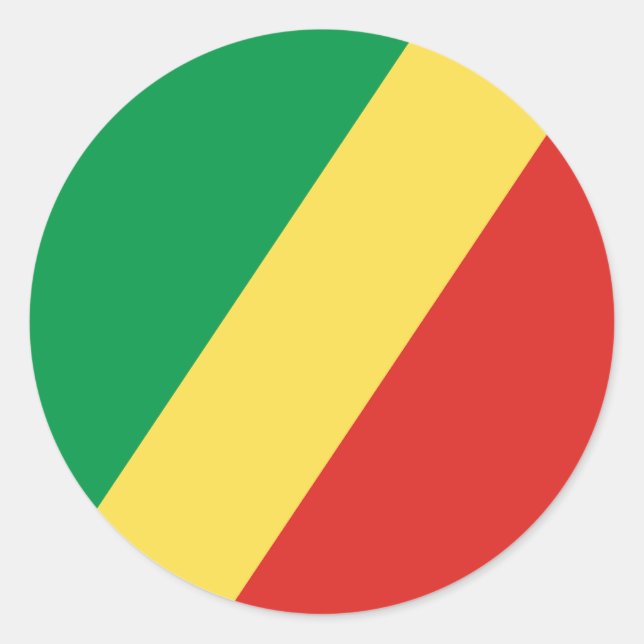Sticker Rond Drapeau de la République du Congo (Devant)