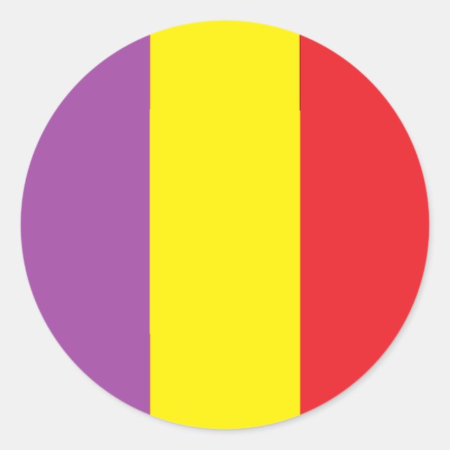 Sticker Rond Drapeau de la République espagnole - Bandera Trico (Devant)