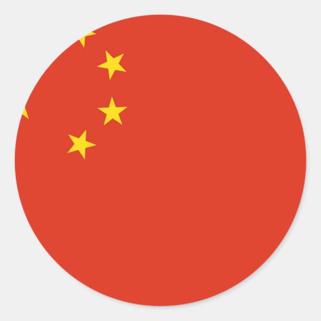 Sticker Rond Drapeau de la République populaire de Chine (Devant)