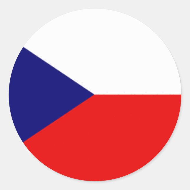 Sticker Rond Drapeau de la République tchèque (Devant)