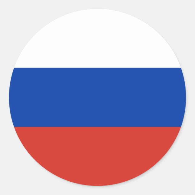 Sticker Rond Drapeau de la Russie (Devant)