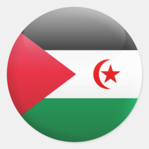 Sticker Rond Drapeau de la Sahara occidental