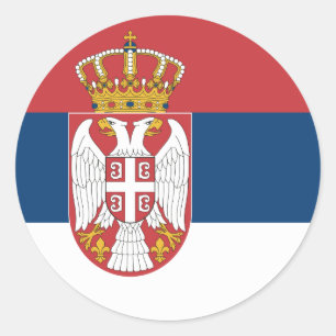 Sticker Rond Drapeau de la Serbie