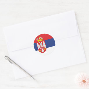 Sticker Rond Drapeau de la Serbie
