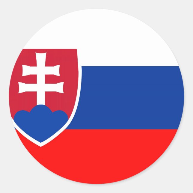 Sticker Rond Drapeau de la Slovaquie (Devant)