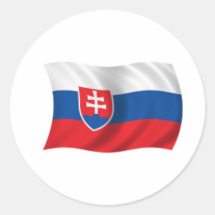 Sticker Rond Drapeau de la Slovaquie