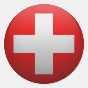 Sticker Rond Drapeau de la Suisse.