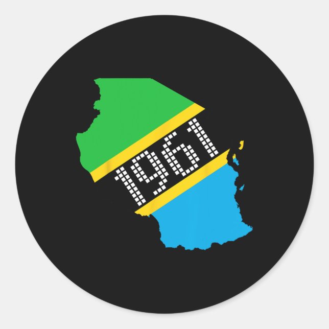 Sticker Rond Drapeau de la Tanzanie 1961 (Devant)