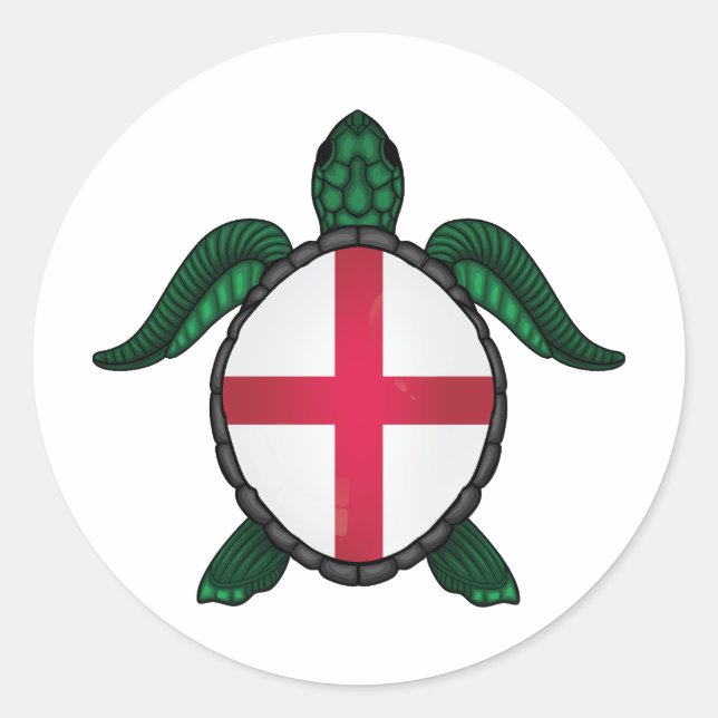Sticker Rond Drapeau de la tortue de mer d'Angleterre (Devant)