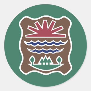Sticker Rond Drapeau de la tribu des Abenaki de l'Ouest Missisq