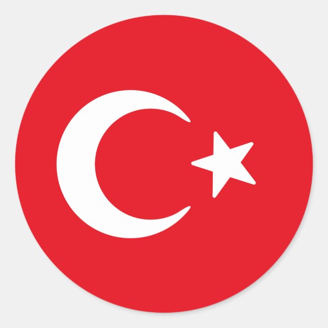Sticker Rond Drapeau de la Turquie (Devant)