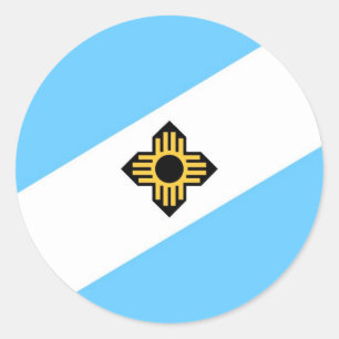 Sticker Rond Drapeau de la ville de Madison Pays d'Amérique du