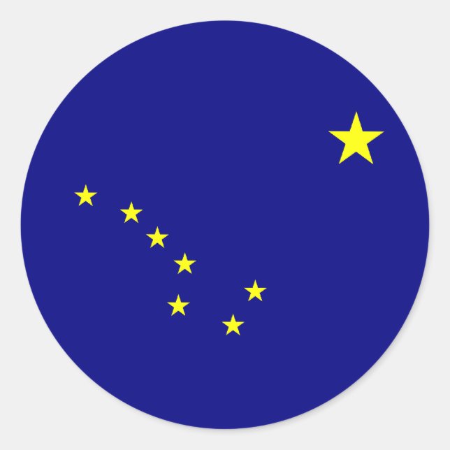 Sticker Rond Drapeau de l'Alaska (Devant)