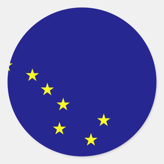 Sticker Rond Drapeau de l'Alaska (Devant)
