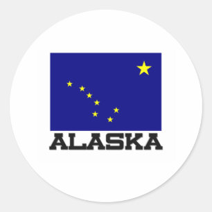 Sticker Rond Drapeau de l'Alaska