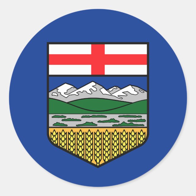 Sticker Rond Drapeau de l'Alberta (Devant)