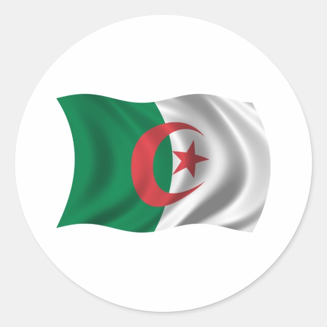 Sticker Rond Drapeau de l'Algérie (Devant)