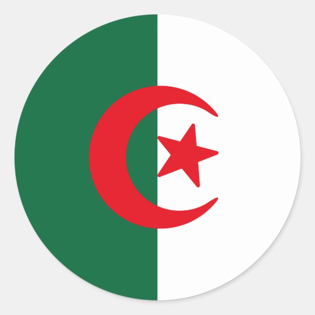 Sticker Rond Drapeau de l'Algérie (Devant)