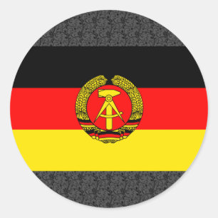 Sticker Rond Drapeau de l'Allemagne de l'Est