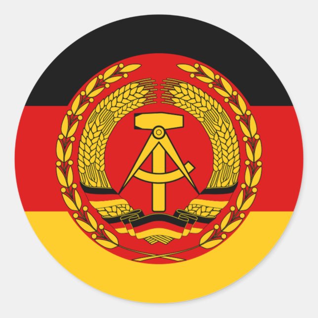 Sticker Rond Drapeau de l'Allemagne de l'Est - Flagge der DDR ( (Devant)