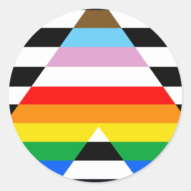 Sticker Rond Drapeau de l'Ally Pride de progression LGBTQ (Devant)