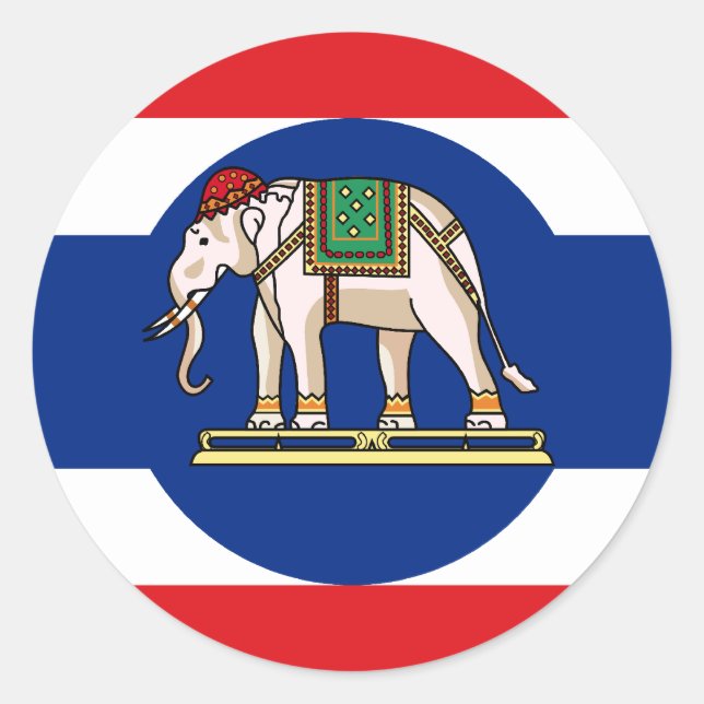 Sticker Rond Drapeau de l'ambassadeur en Thaïlande, Thaïlande (Devant)