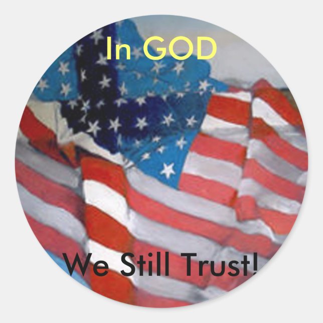 Sticker Rond Drapeau de l'Amérique (Devant)