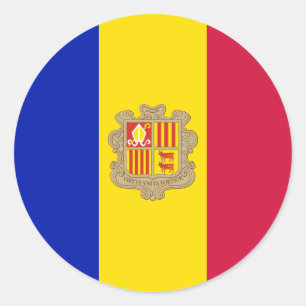 Sticker Rond Drapeau de l'Andorre