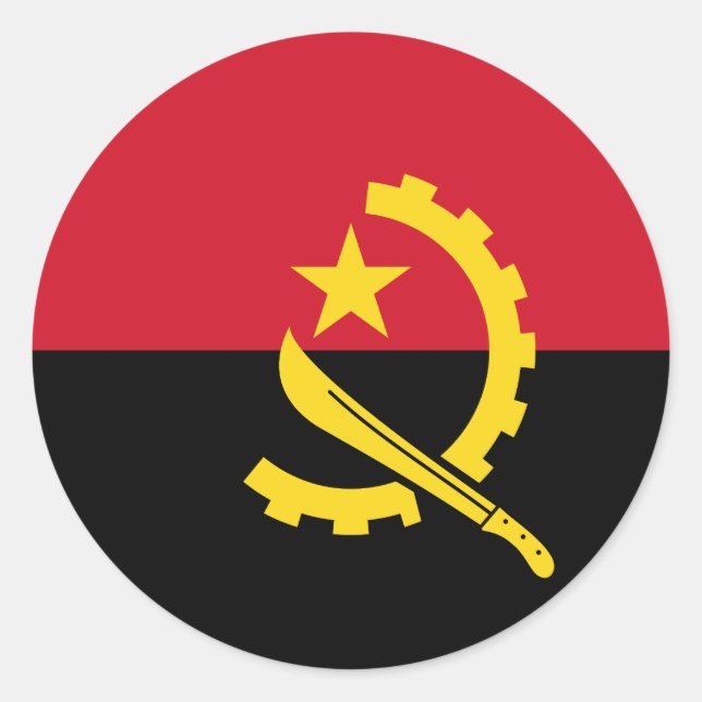 Sticker Rond Drapeau de l'Angola (Devant)