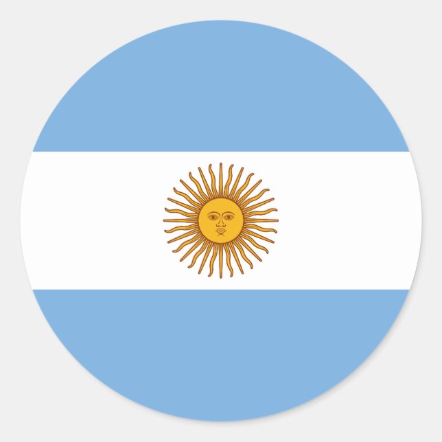 Sticker Rond Drapeau de l'Argentine (Devant)