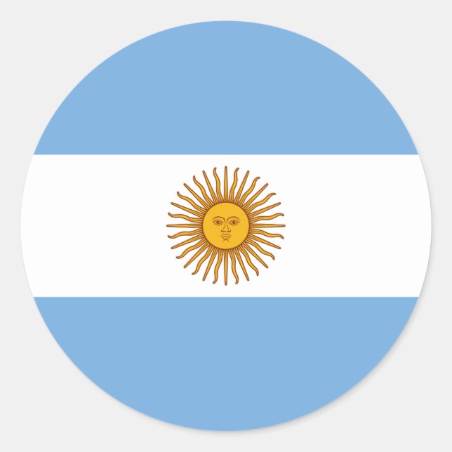 Sticker Rond Drapeau de l'Argentine (Devant)